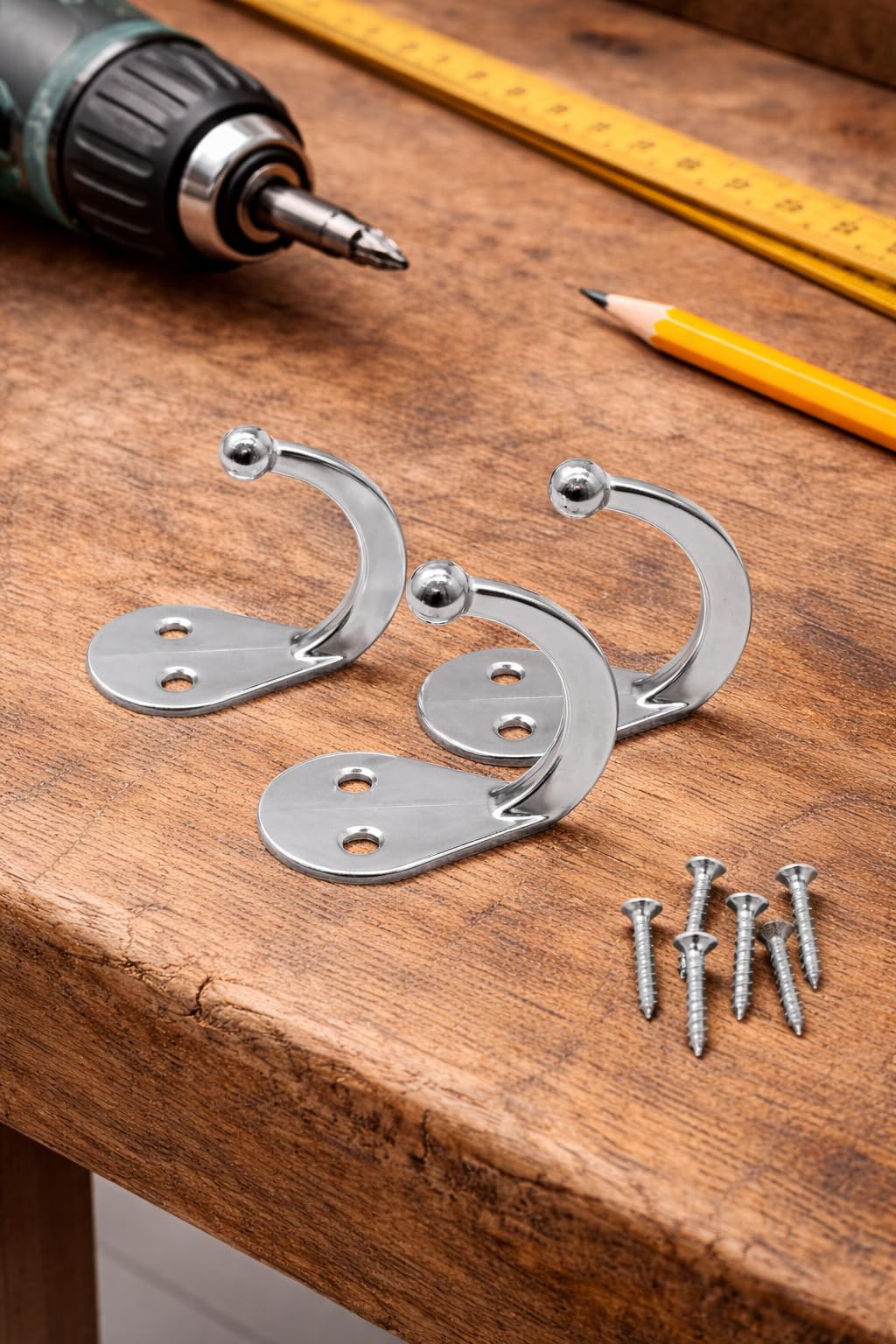 Fuxxer® - 6 ganci in ferro classici, ganci, ganci appendiabiti (argento)