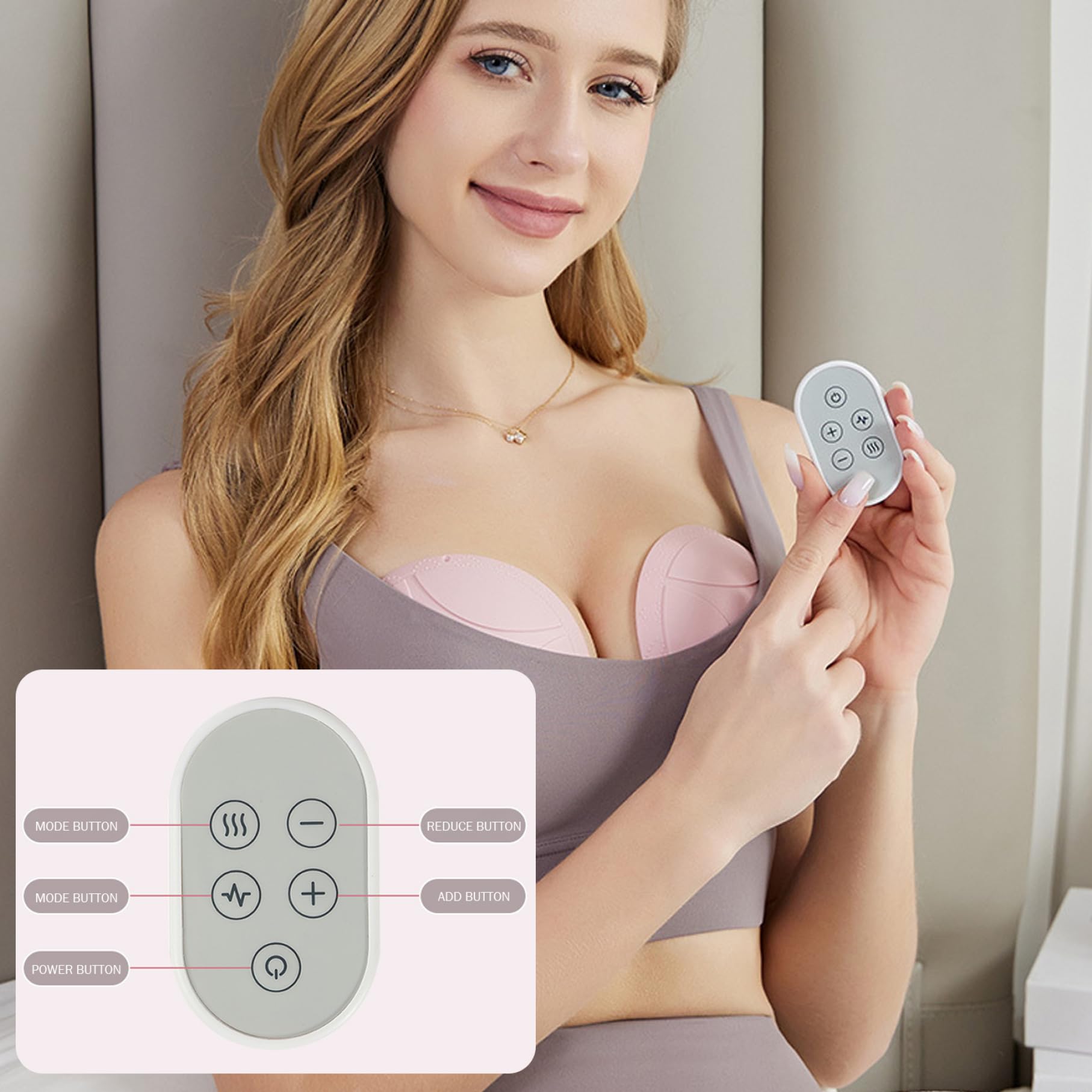 Masseur de sein sans fil pour femmes, masseur en Silicone Rechargeable avec 5 Modes, conception étanche et silencieuse pour plus de confort