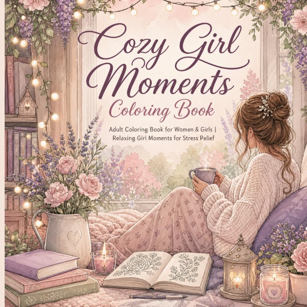 Cozy Girl Moments Coloring Book: Adult Coloring Book for Women & Girls | A Cozy Coloring Book for Adults – Relaxing Girl Moments for Stress Relief