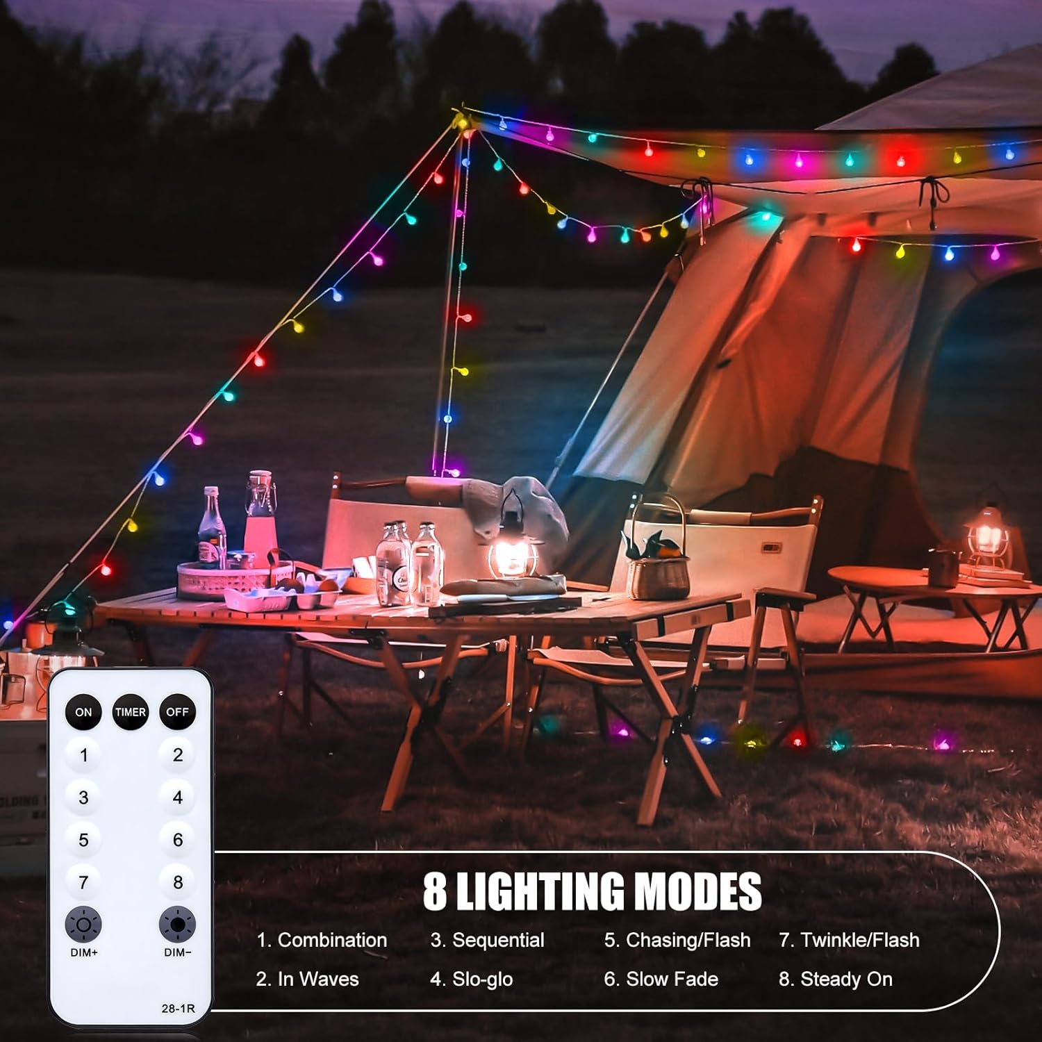 Minetom Globe String Lights, 33 Feet 100 Led Fairy Lights Plug in, 8 Modes with Remote Mini Globe Lights for Indoor Outdoor Bedroom Party Garden Christmas Tree Easter Decoration, Pink + Multicolor