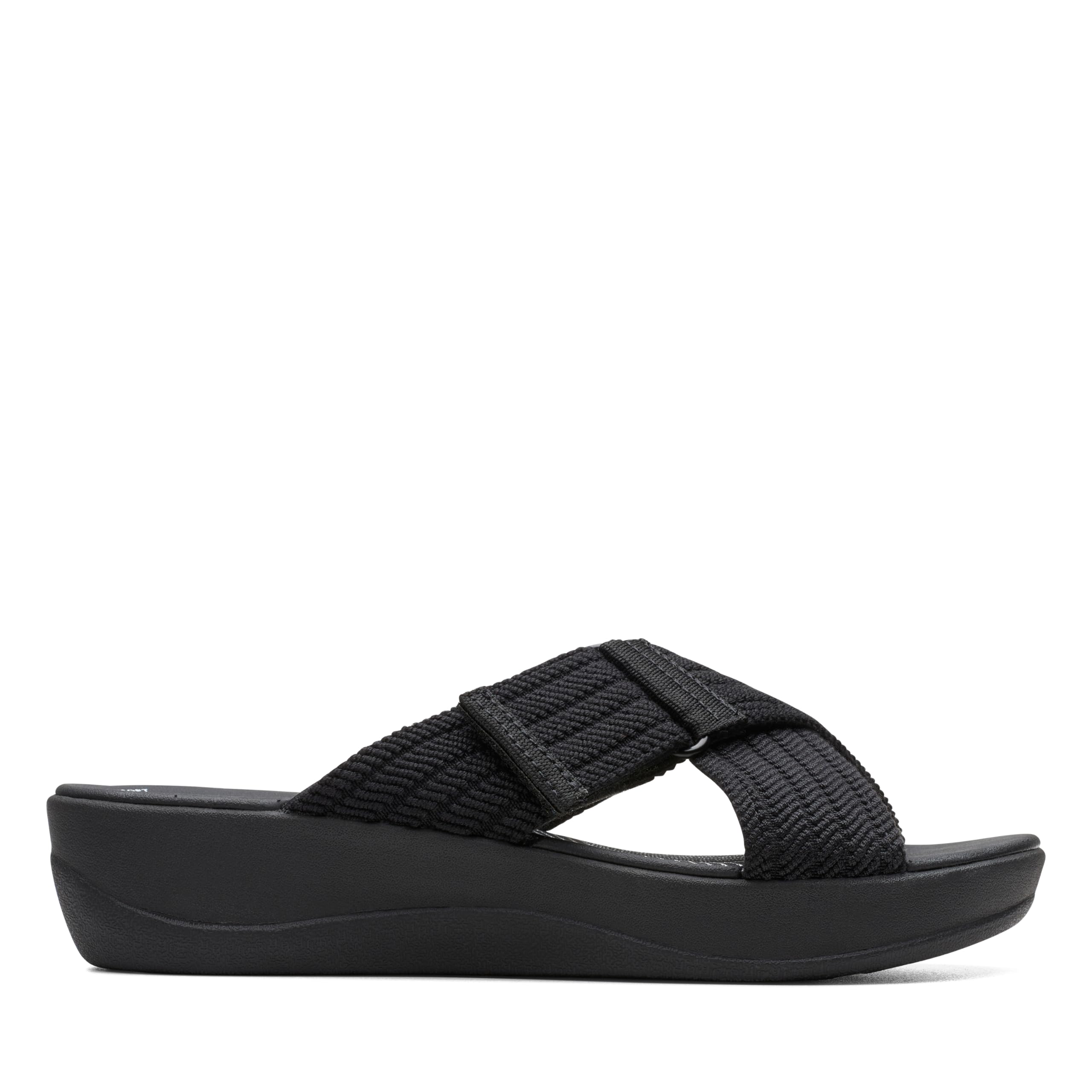 Women's Arla Wave Slide Sandal Black Textile 9.5, 41 EU
