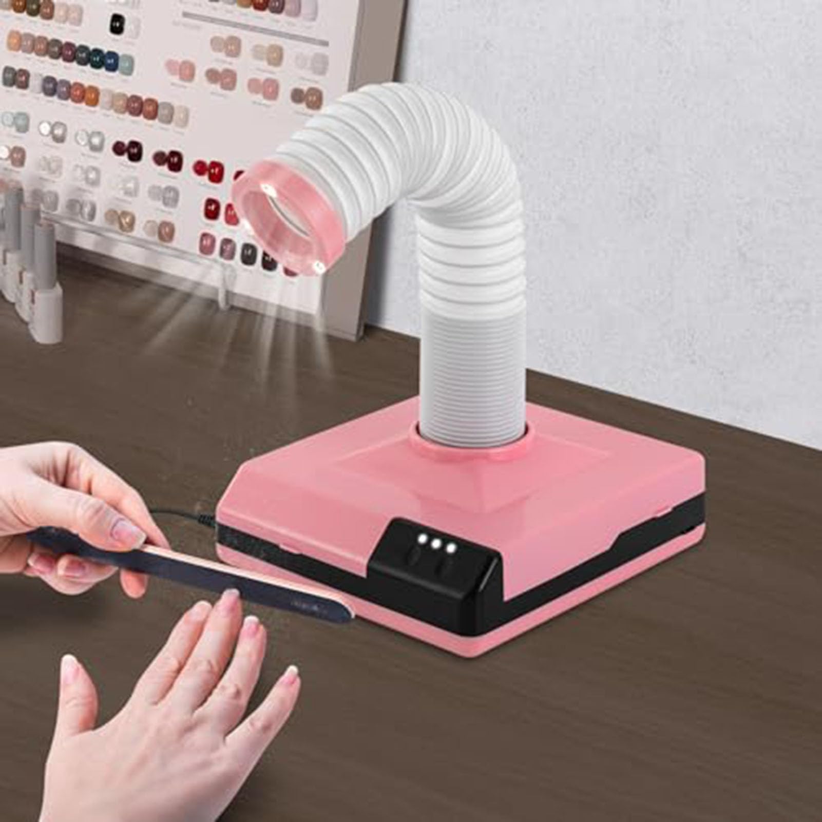 SenhE 60W Colector de Polvo de Laboratorio Dental, con Manguera Ajustable y luz LED, Succión Potente y Silenciosa, para Uso Profesional en Salones y Manicura en Casa