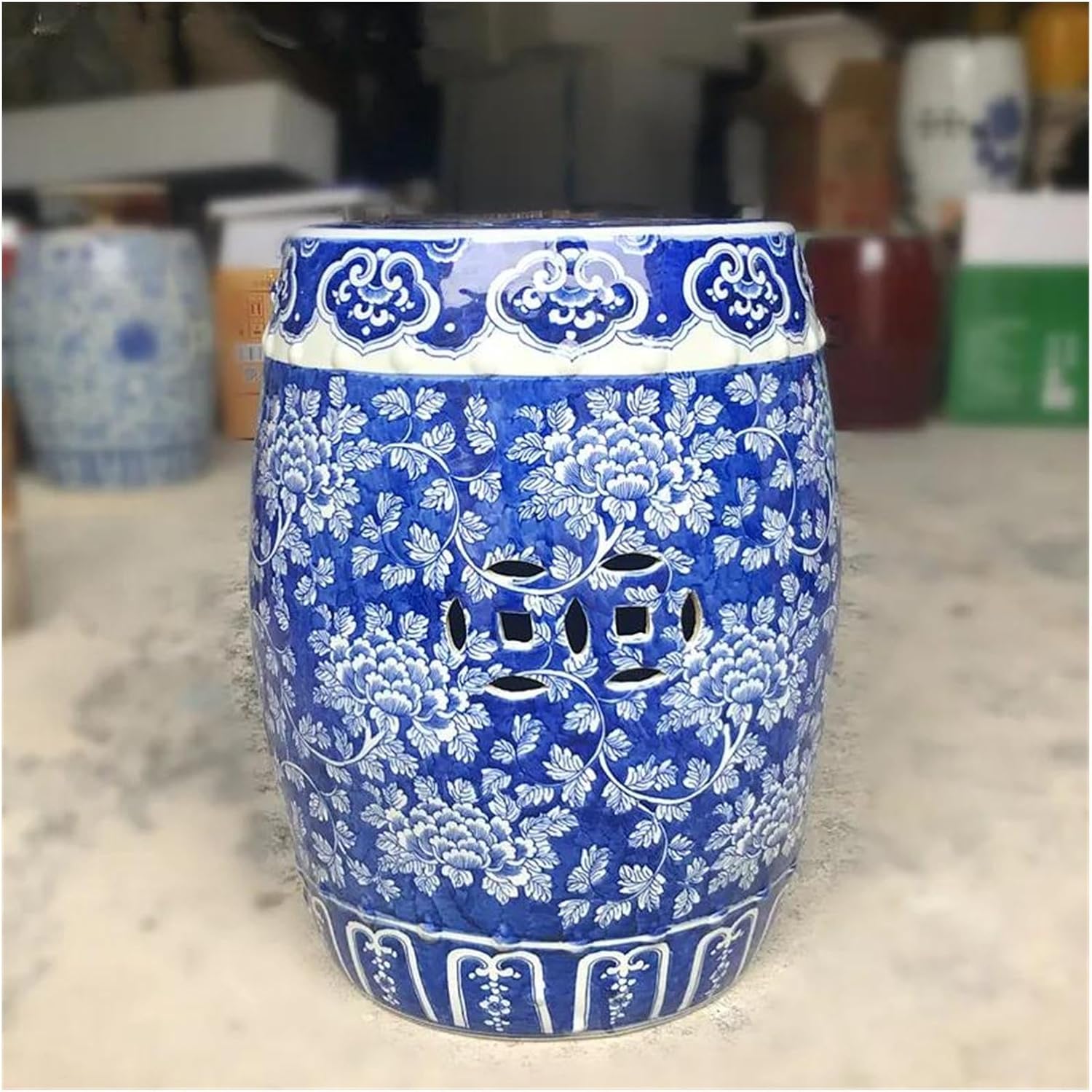 Decorative Garden Stools, High Temperatured Glazed Chinese Ceramic Drum Stool