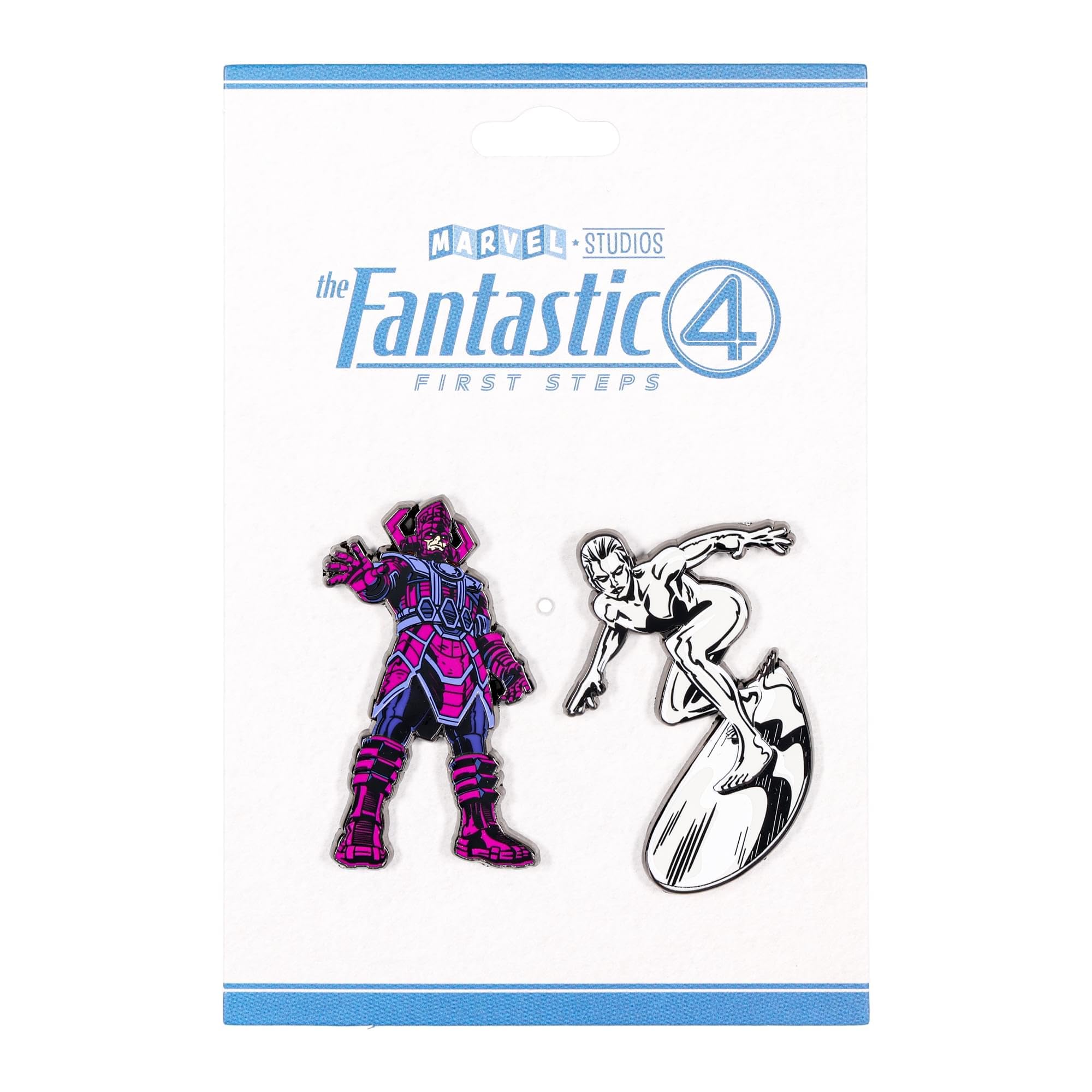 Marvel Studios The Fantastic Four: First Steps Galactus y Silver Surfer - Juego de pines esmaltados de 2 piezas | Accesorios para cordón, mochila