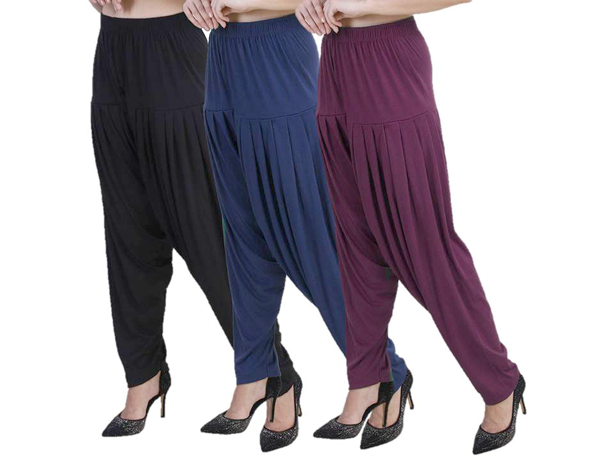 casuals Women Drawstring Viscose Patiala Pants Pack 3 Breezy and Stylish for Any Occasion-picture-7