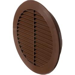 Paneles Para Fachadas Exteriores Ø 150mm Redonda Rejilla de Ventilación con Mosquitera - Plástico, Marrón