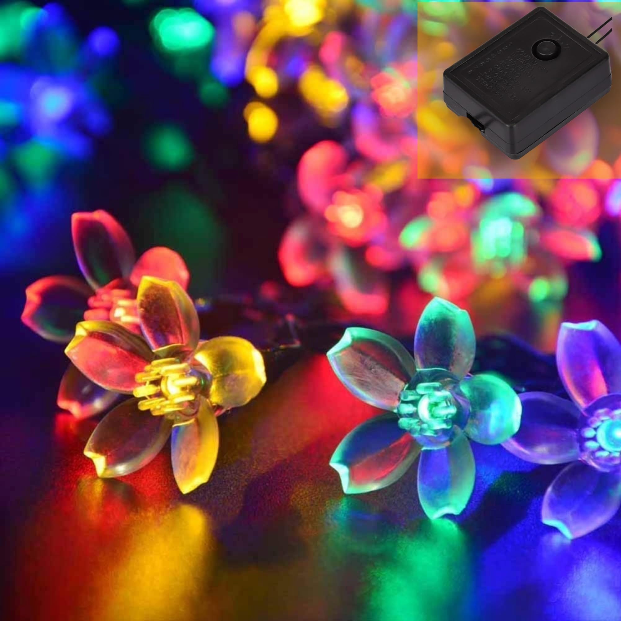 ZALAR 18 LED Flower String Lights with 8 Function Controller – 220v Operated LED Lights, 14ft Floral Garland with Multicolor Glow for Bedroom, Wedding, Party, Diwali,Indoor Outdoor Garden Decor-image-29