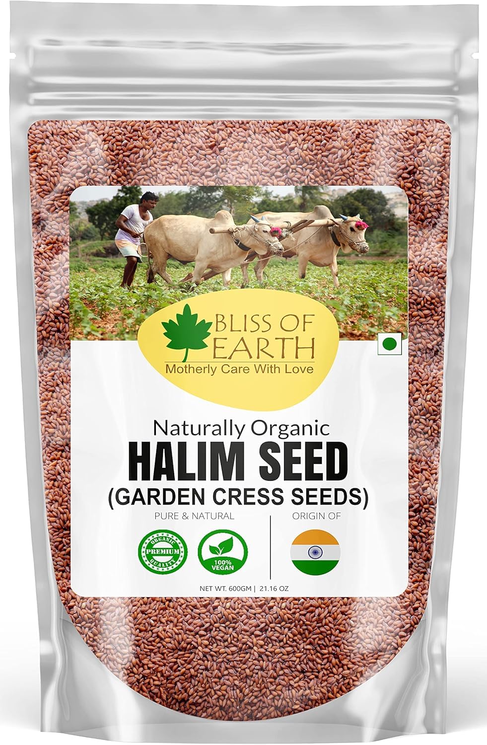 Bliss of Earth Halim Seeds for Eating, Organic Halim Seed for Hair, Natural Garden Cress Seed for Planting, Organic Aliv Seeds for Immunity Boost & Weight Management (Superfood) – 600g