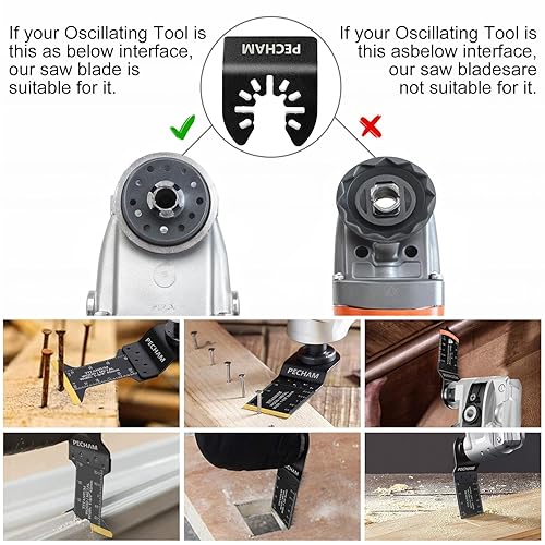 Miniatura 71 de PECHAM 24 hojas de sierra oscilantes universales de metal de madera de liberación rápida para Porter Cable Black & Decker Rockwell Ridgid Ryobi