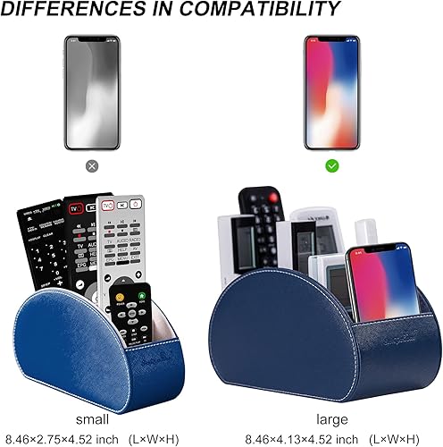 Miniatura 8 de SANQIANWAN Soporte de control remoto de poliuretano, organizador de escritorio para mesa, caja organizadora de escritorio con 5 compartimentos para