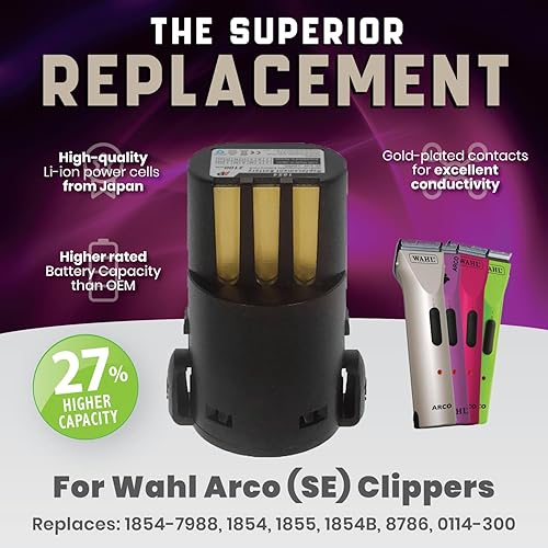 Miniatura 3 de Batería de repuesto para cortapelos Wahl Arco y Arco SE. 2100 mAh NiMH (paquete de 2)