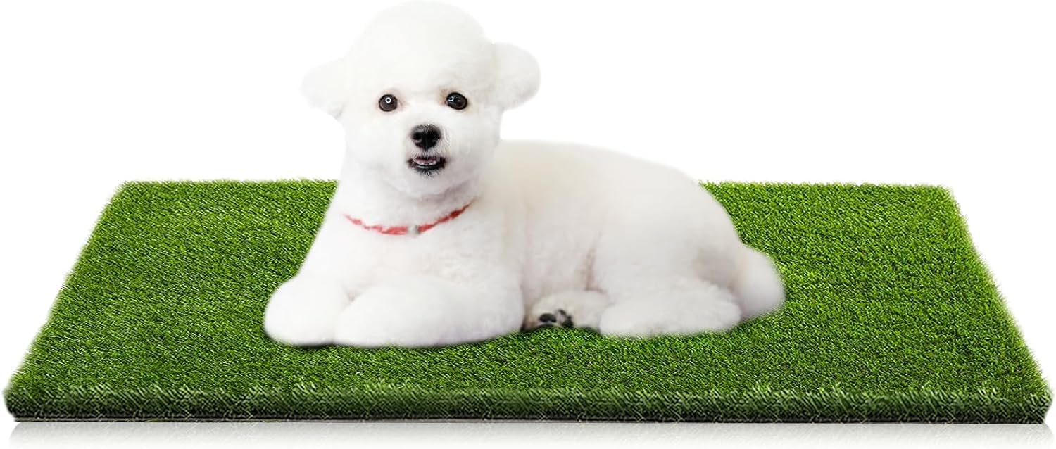 Artificial Grass, Dog Pee Pads, Professional Dog Potty Training Rug, Grass Mat with Drainage Holes, Pet Turf Indoor Outdoor Flooring Fake Grass Doormat-Easy to Clean