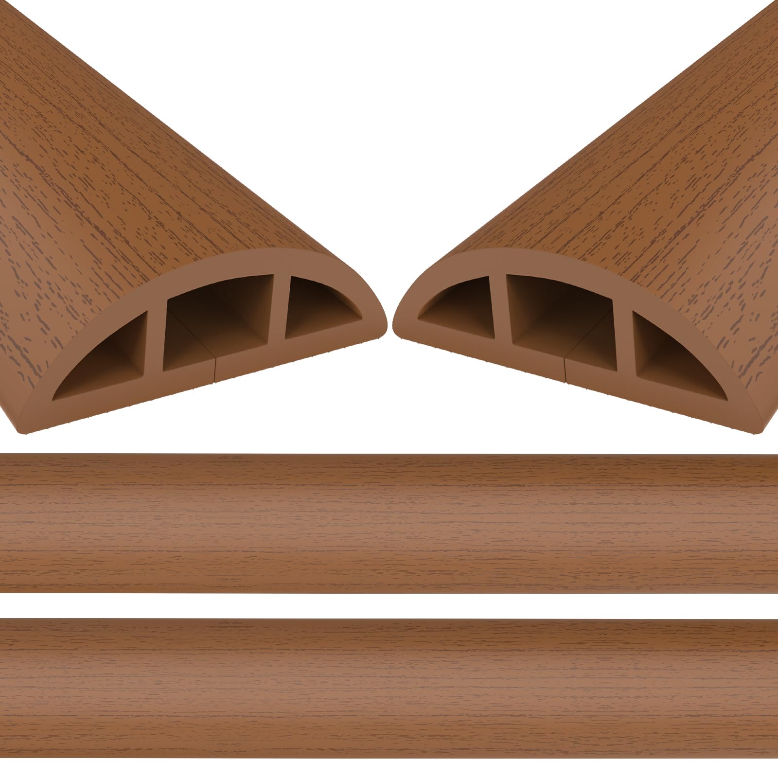 Eapele Floor Cord Cover 10ft (2 Pack) Cord Covers for Wires on Floor, Heavy Duty Extension Cord Cover, Rubber Floor Cable Cover, Prevent Trip Hazard for Sidewalk Home Office Outdoor or Indoor Settings