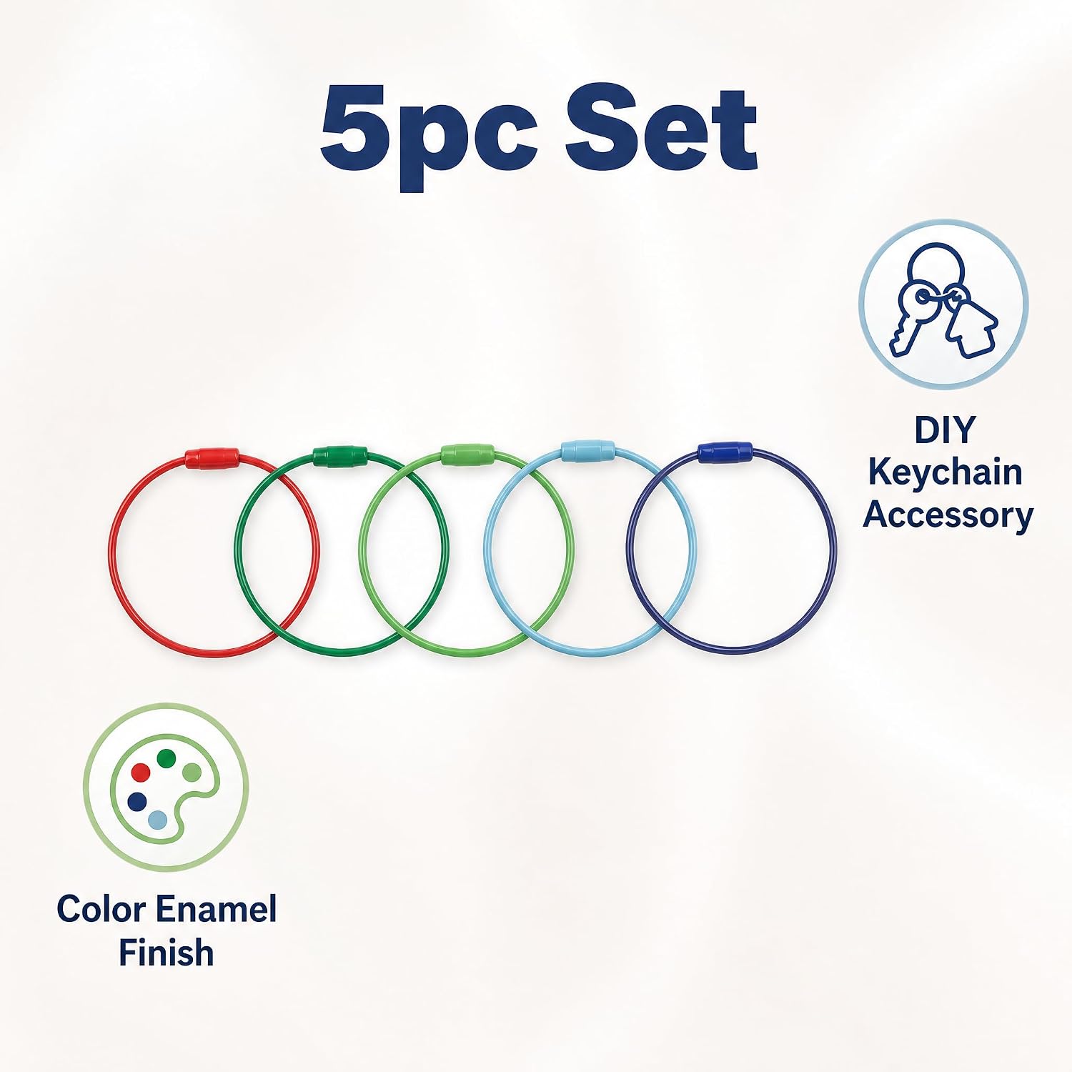 5PCS Wire Keychain Cable Multicolor, Cable Ring Weatherproof Design for Keys Tools Outdoor Gear image 5