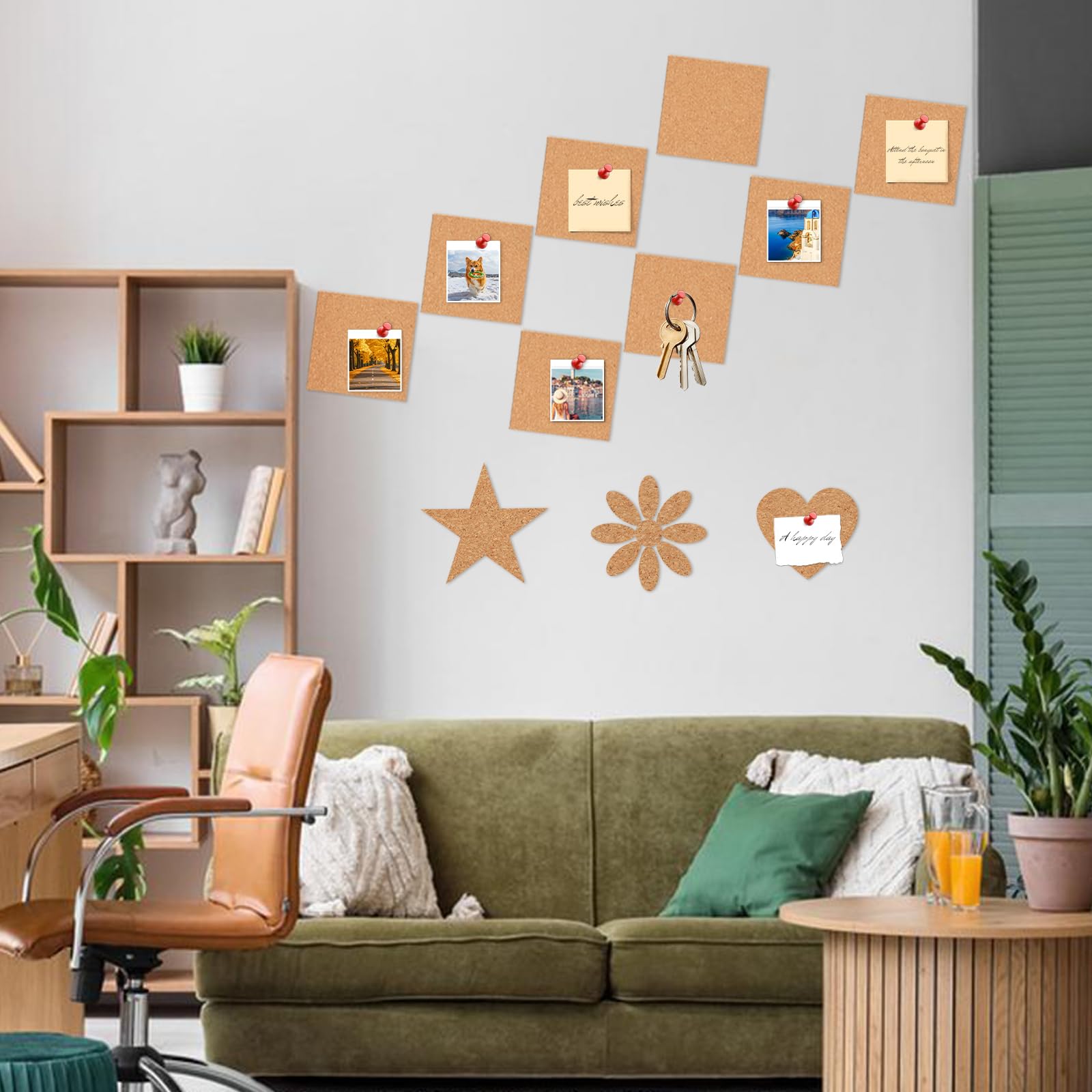 Lot De 4 Bandes Adhésives En Liège Pour Mur Multi-usage Sans Cadre Pour