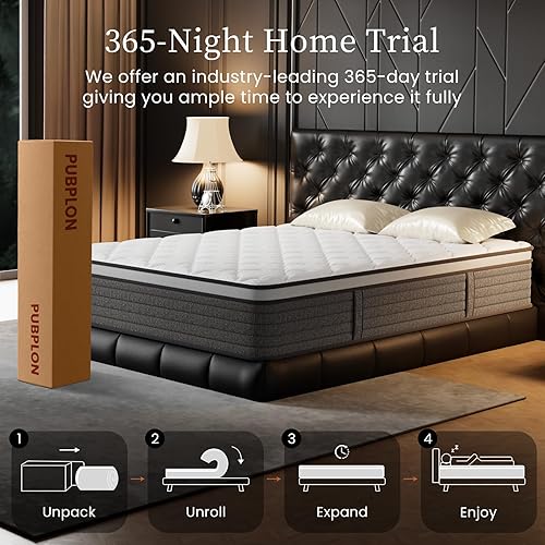 Miniatura 9 de Colchón King híbrido de espuma viscoelástica de gel tamaño King de 14 pulgadas en una caja, resorte bolsillo envuelto individualmente, soporte de