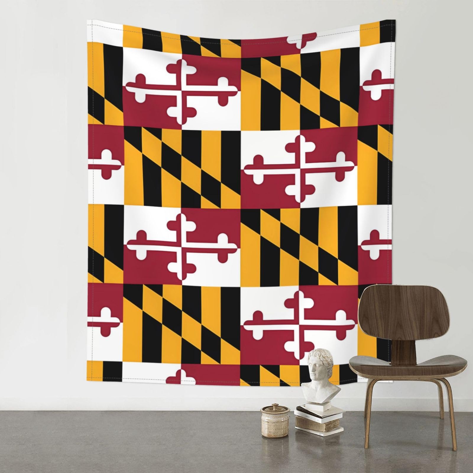 YYHWHJDE Flag of Maryland Prints 60x51in Wall Tapestry – High-Grade Polyester Throw for Dorm, Beach & Home Decor