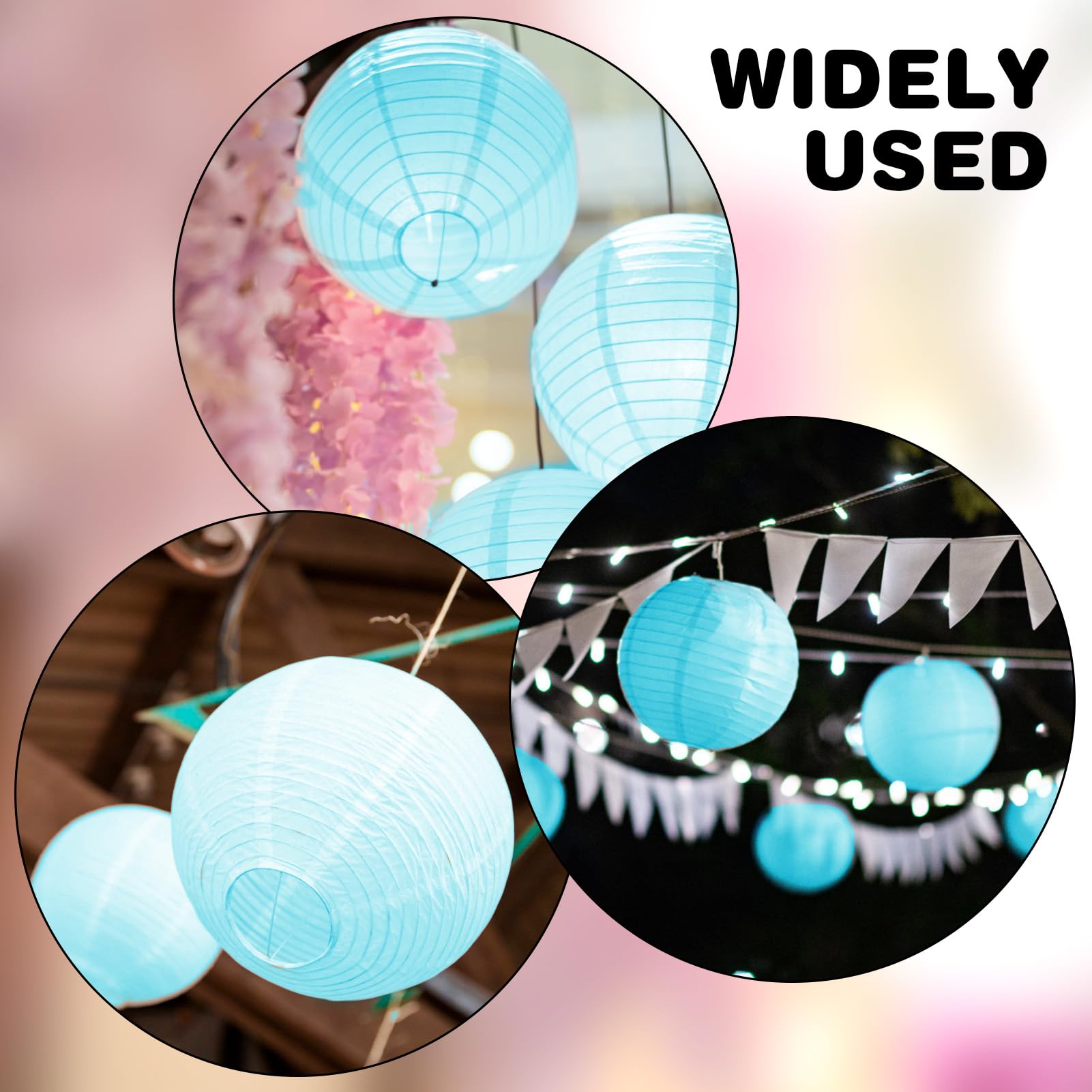 Lanterna Di Carta Rotonda 20cm - Decorazione Per Feste, Matrimoni E Eventi Esterni - Foto 10