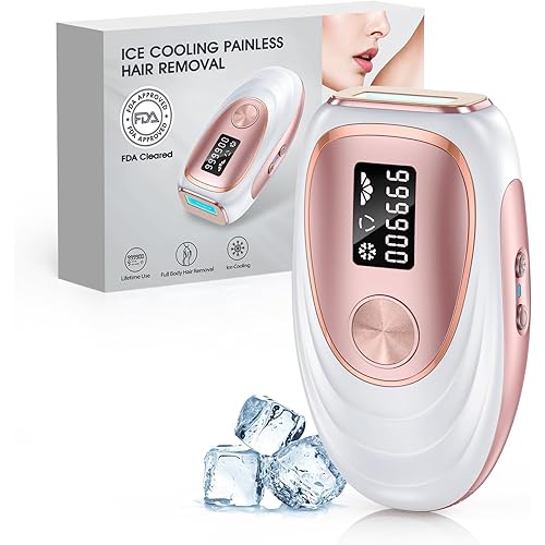 LYSMOSKI Laser Hair Removal for Women and Men, at-Home IPL Hair Removal System, Upgraded to 999,900 Ice-Cooling System Hair Removal Device on Armpits Back Legs Arms Bikini Whole Body