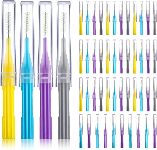 Miniatura 9 de 50 piezas de cepillos para limpiador, cepillo interdental, palillo de dientes, cabezal de hilo dental para higiene bucal, herramienta de limpieza