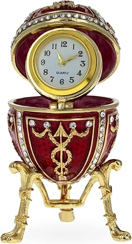 Miniatura 8 de BestPysanky 1895 Rosebud Royal Imperial Huevo de Pascua con reloj sorpresa