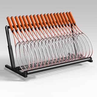 ZAQYCM Large Storage Rack for Tennis Racket/Badminton Racquet/Violins/Guitars, Black Floor Corner Gym Organizer with Soft Foam Arms and Height Adjustable (Color : Black, Size : 1-Tiers)