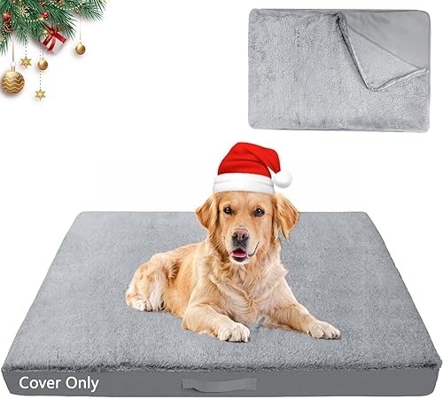 Miniatura 8 de COSHNIBI Funda impermeable para cama de perro, fundas de cama de perro de felpa y cómodas, de repuesto, lavables con cremallera, fundas suaves