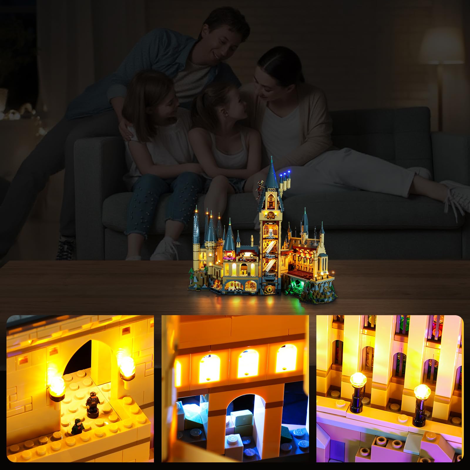 Kyglaring Led Licht Kompatibel mit Lego Schloss Hogwarts 71043 Bausteine, LED Beleuchtungszubehör für das Lego Modellset 71043 Touch Version (Ohne Bausteine)