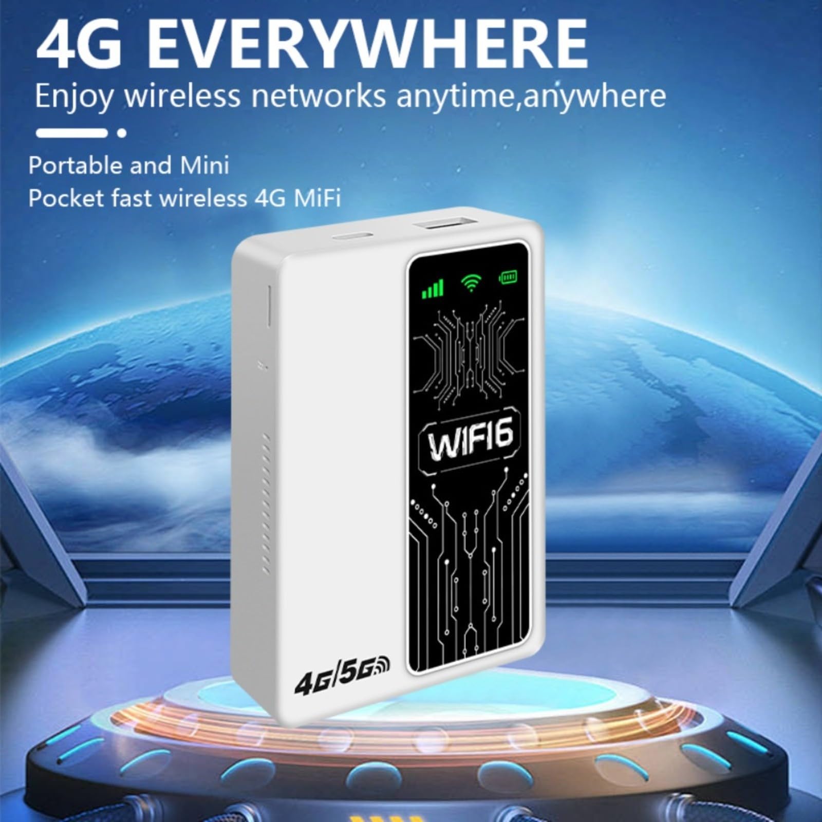 Router WiFi portátil 4G 5G LTE | Punto de acceso de banda ancha móvil de alta velocidad de 300 Mbps | Conectividad inalámbrica de tarjeta SIM para viajes, trabajo remoto, juegos y transmisión