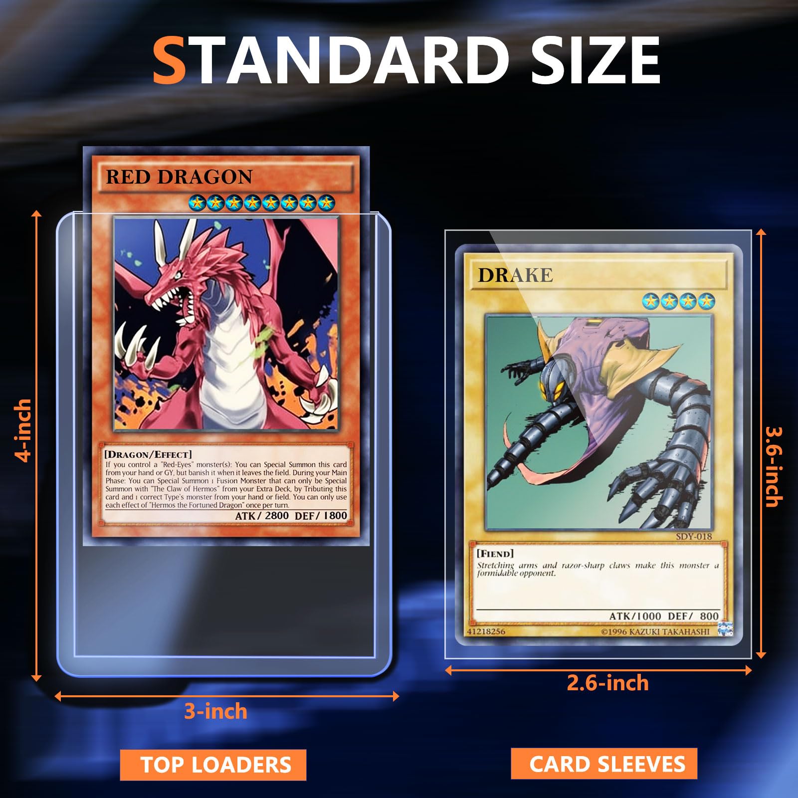size of a yugioh card in inches This gets asked once while, so here is a comparison a 1st place "Giant" Yu-Gi-Oh VS 2nd/3rd place sizing of an oversized "medium" card. Account for the Yu-Gi-Oh Card Size And Dimensions
