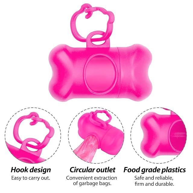 Foto 3 de 7 de 2 Pcs Dispensador de Bolsas Recoge Cacas Perro Portabolsas con 1 Rollo Bolsas para Caca de Perro Soporte…
