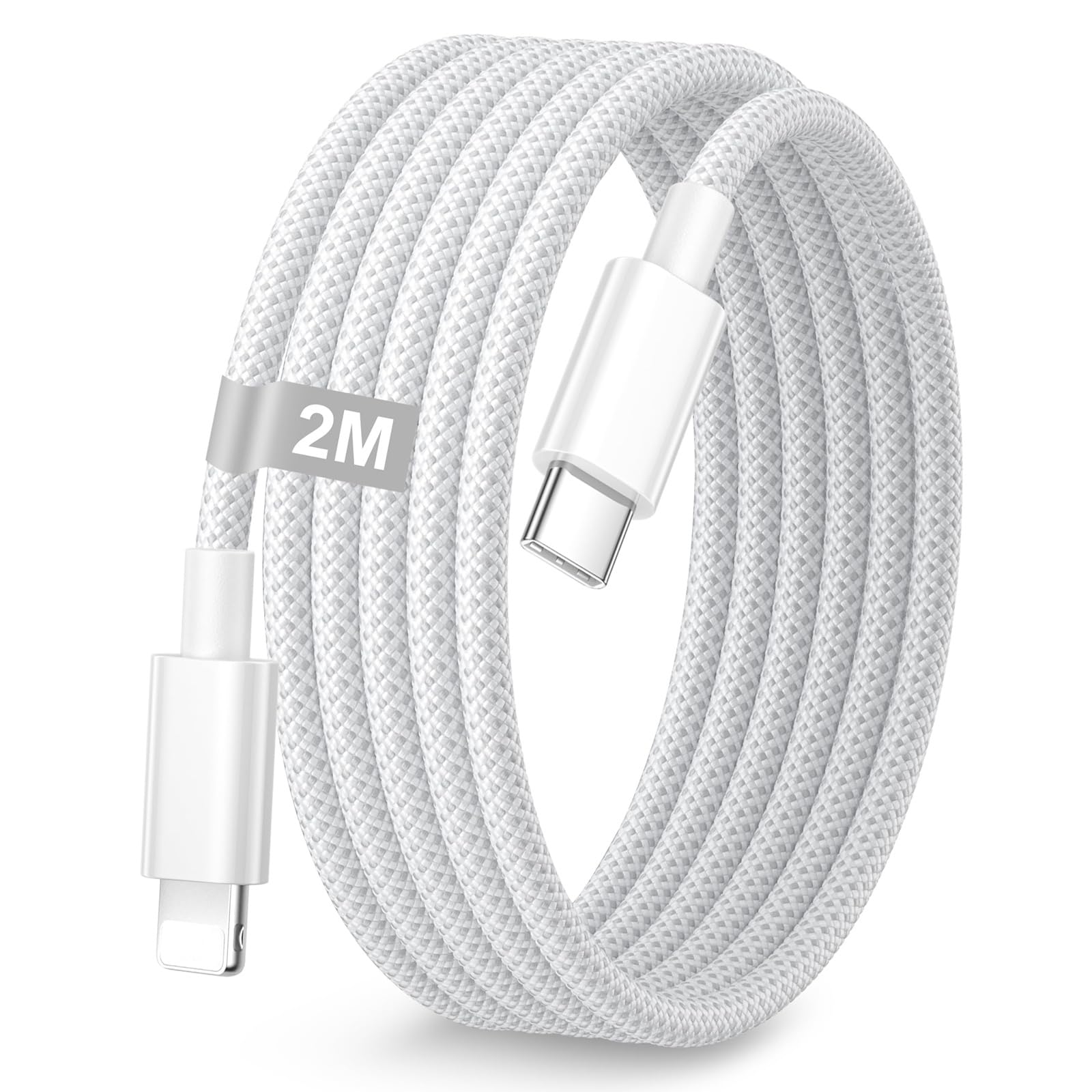 Verilux® PD 27W Charging Cable for iPhone, 6.6ft Nylon Braided Charging Cable Lighting to USB C Cable, Compatible with iPhone 14 and Before Mold-image-41