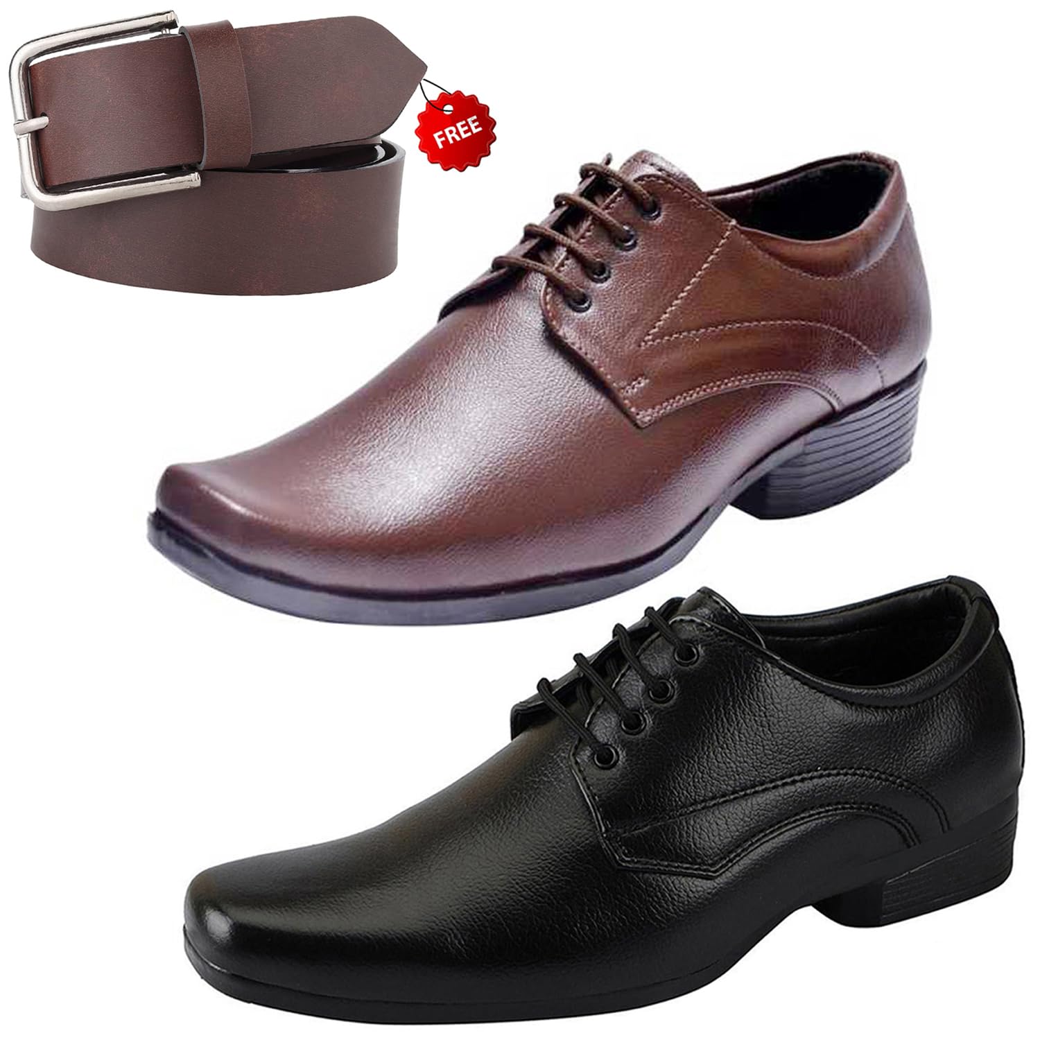 Latest Trendy Formal Shoes/Party Shoes/ 2 Shoes Combo with Free Belt for Men and Boys -P2599-picture-50
