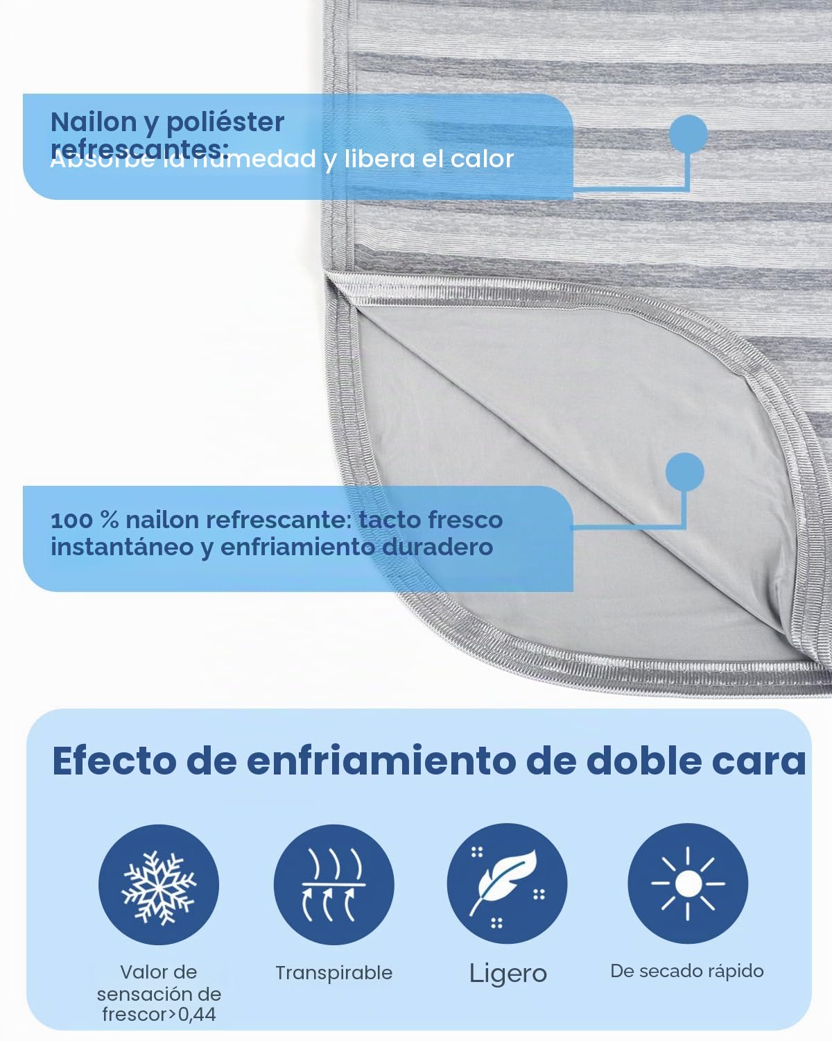 Ailemei - Manta refrescante para personas que duermen con calor, efecto frío de doble cara, manta de verano transpirable y ligera para el sofá, transfiere el calor para mantener el cuerpo fresco en