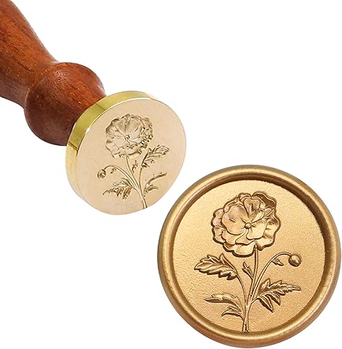 Miniatura 2 de SWANGSA Kit de sellado de cera, sello de flores 3D con 200 cuentas de cera de sellado, ideal para adornar invitaciones de boda, paquetes de vino,