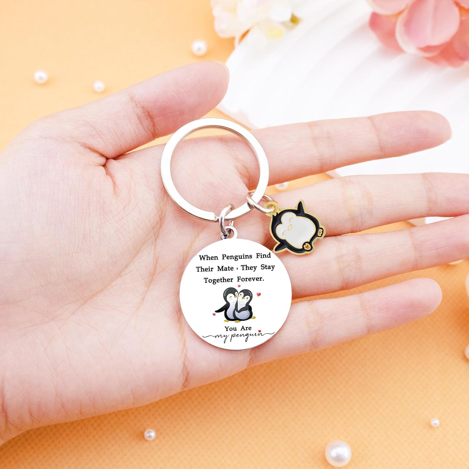 Penguin Keychain Gift for Husband Wife Romantic Gifts for Him Couples Keychain for Boyfriend Girlfriend Couple Gift for Him and Her Cute Birthday Valentines Anniversary Christmas Gifts - Image 6