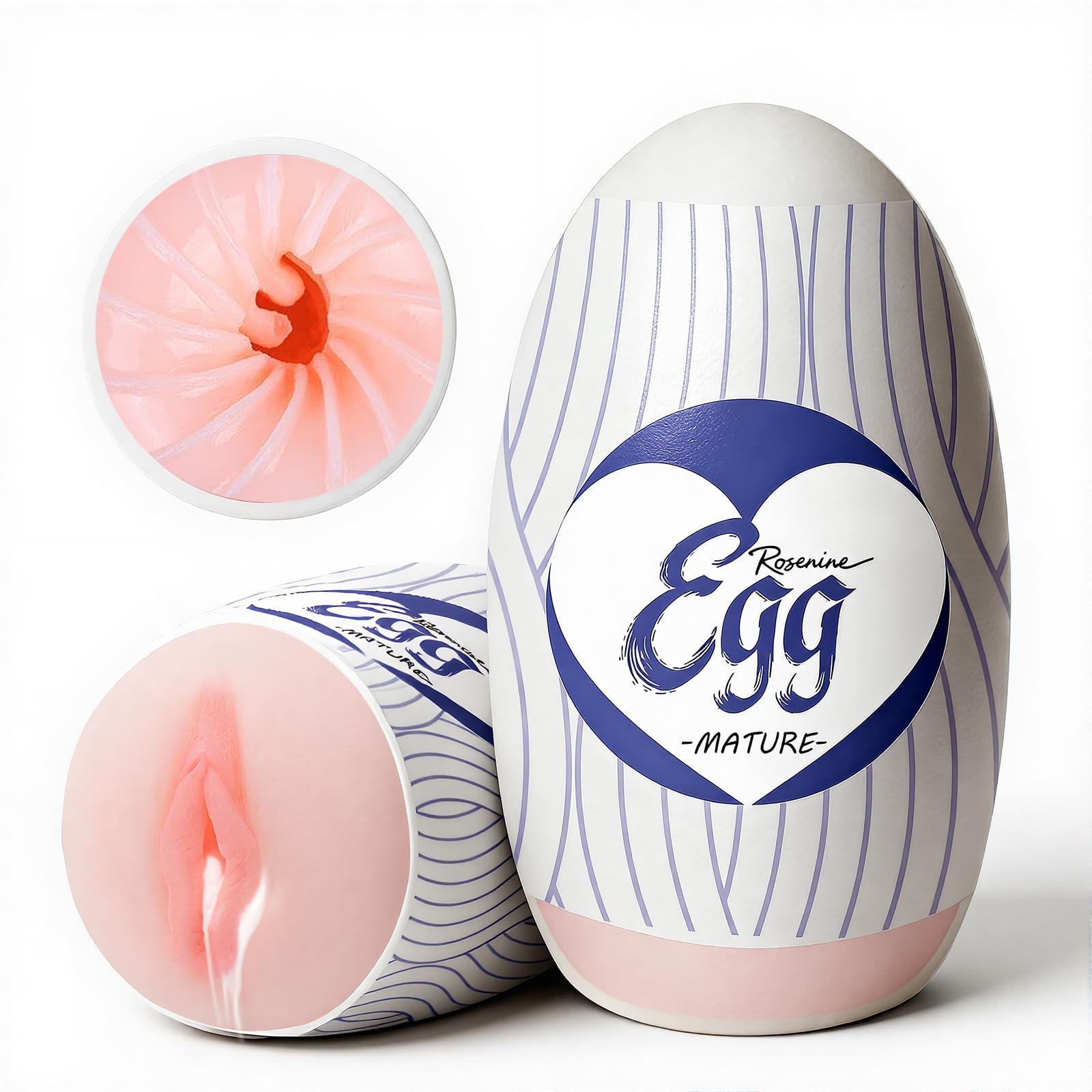 Egg Male Masturbators for Penis Training,Textured Stroker Pocket Pussy Stretchable Stimulator Sleeve with Strong Suction, Realistic Portable Anal Sex Toys for Men（Soft-Type）