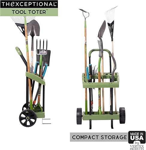 Miniatura 6 de Toter de herramientas rodantes  Estante de almacenamiento sobre ruedas para el cuidado del patio, jardín y césped  Almacena y organiza equipo