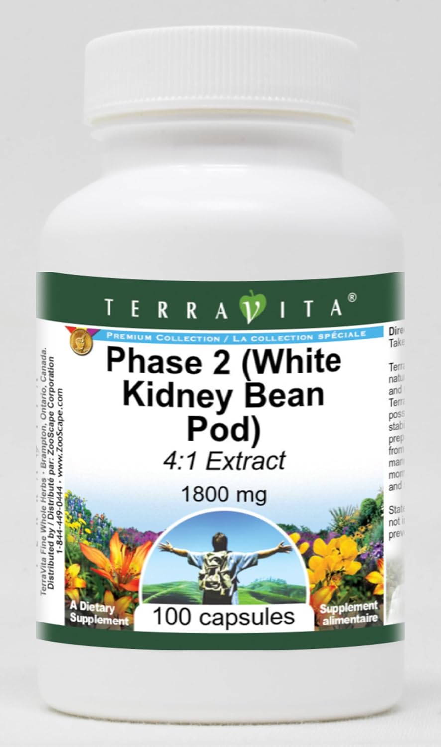 Phase 2 (White Kidney Bean Pod 4:1 Extract) – 1800 mg (100 Capsules, ZIN: 512860) – 2 Pack