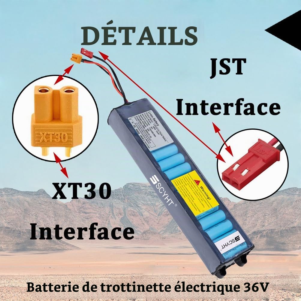 Batterie au Lithium 36 V 7,8 Ah 10,5 Ah 6 Ah Batterie de Remplacement 10S3P Batteries Trottinette électrique pour M365 avec Port JST pour Moteurs 200 W à 400 W,36v7.8ah xt30