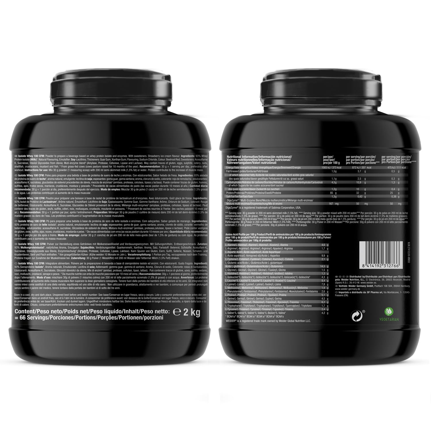 Weider Isolate Whey 100 CFM - 2 Kg Strawberry Ice Cream