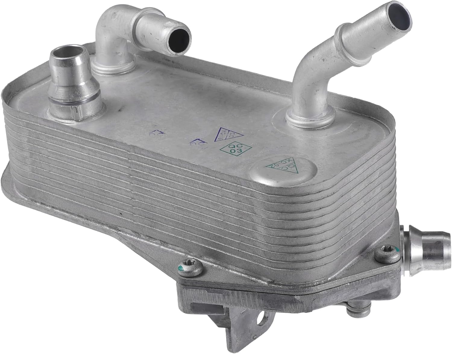 Engine Oil Cooler Compatible for BMW 335d 2009-2011, Durable Aluminum Alloy Silver Tone Transmission Oil Cooler