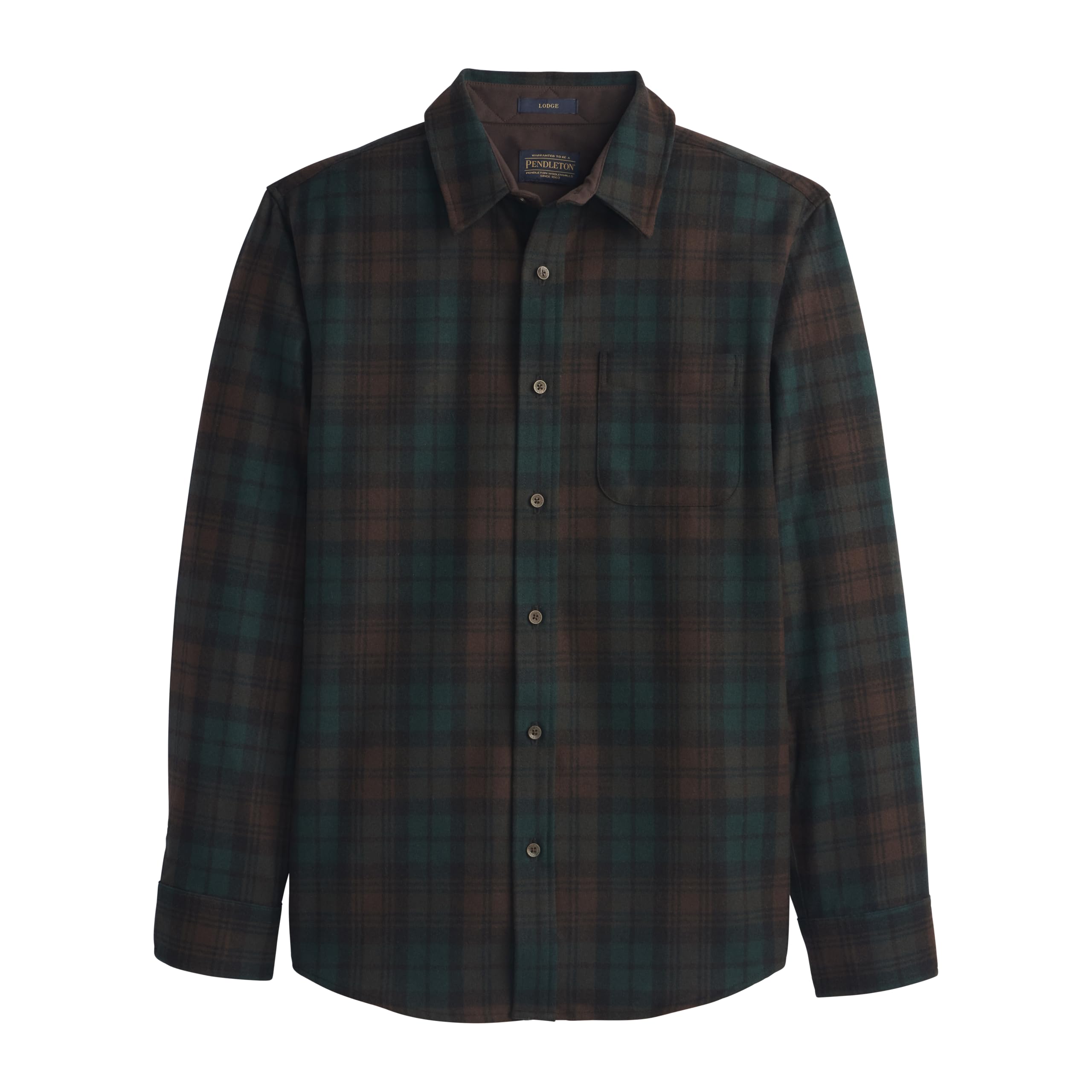 Pendleton Men's Lodge Shirt - Warm and Durable Wool Flannel Shirt, Classic Button-Up Plaid Shirt for Outdoor Adventures