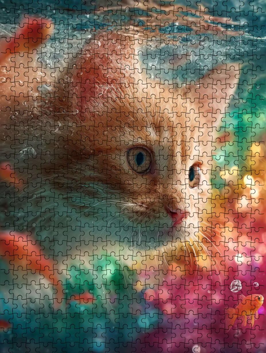Gatto Pesce, 2000 Pezzi Puzzle Classici, per Adulti YHPGL6-601
