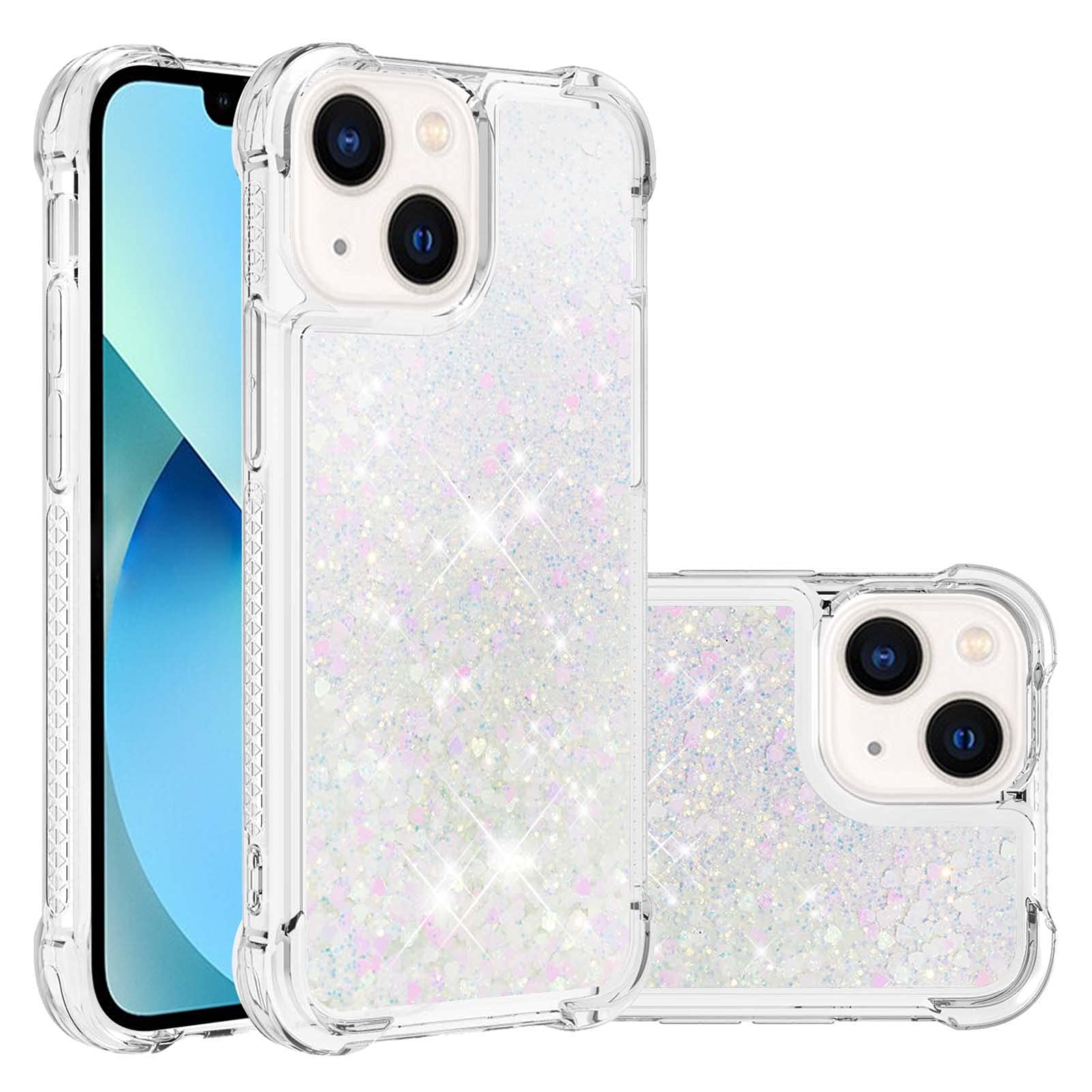 Coque iPhone 13 Mini transparente à paillettes LEMAXELERS antichoc - 7