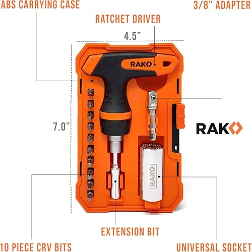 Miniatura 3 de RAK Llave de trinquete multifunción con conector universal y adaptador para taladro eléctrico