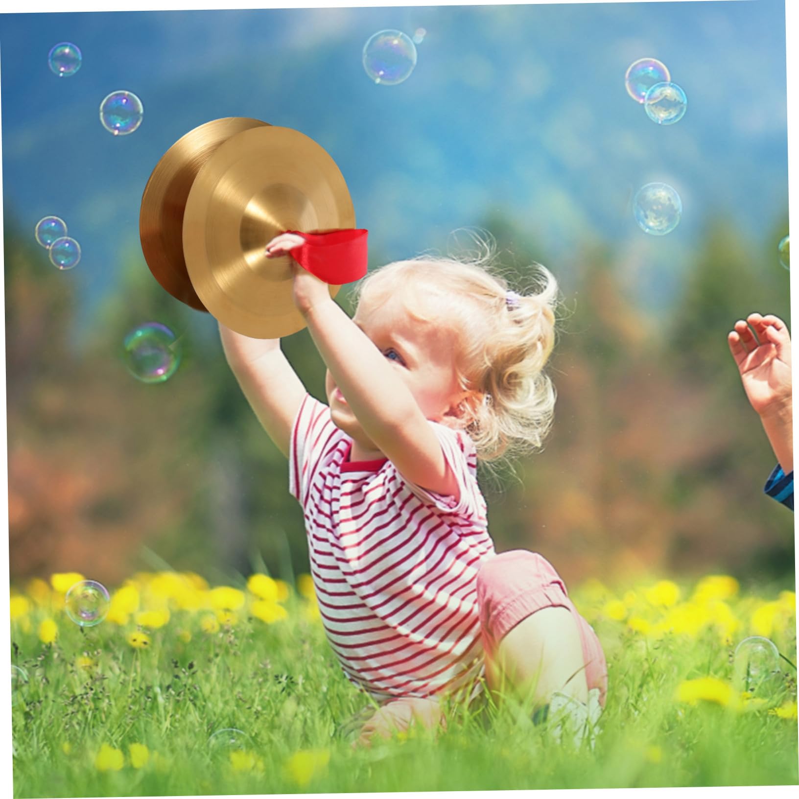 SOIMISS Gong à Main en Cuivre Maillet, Cymbales en Cuivre Faciles à Manipuler, Résistant Usage Fréquent, pour Performances Personnelles et Orchestres