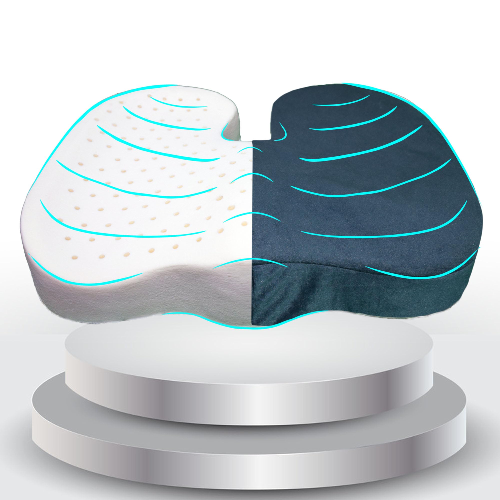 Cojín de asiento de látex natural, adecuado para silla de oficina, silla de hogar, automóvil, juegos, silla de ruedas, meditación