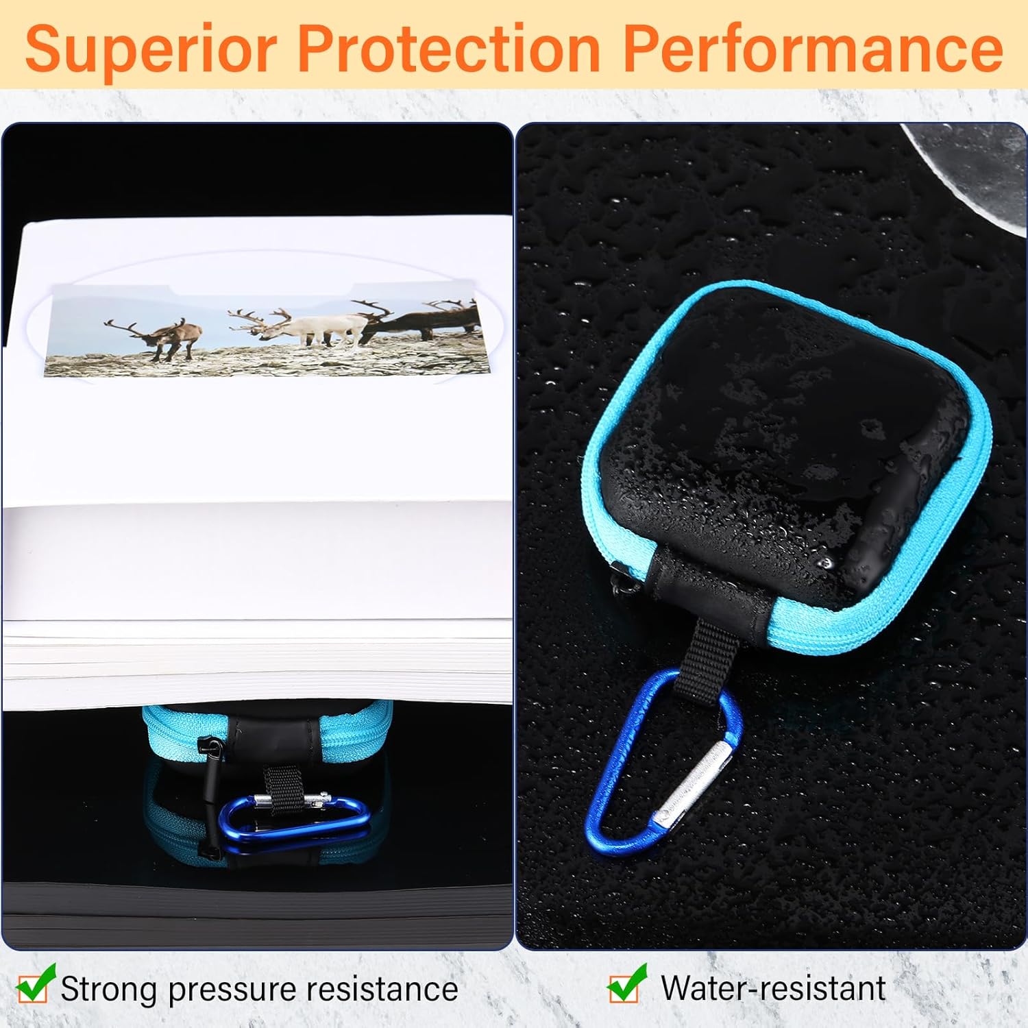 Paterr 30 Pack Square Earbud Case Multicolor Pouch Portable Earbud Storage Holder Small Headphone Carrying Case with Clip for Earpieces Memory Card Camera Chips Storage