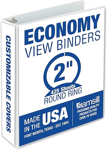 Miniatura 8 de Samsill Economy - Organizador de 3 anillos económico carpeta de anillos redondos de 2 pulgadas cubierta transparente personalizable paquete de 4